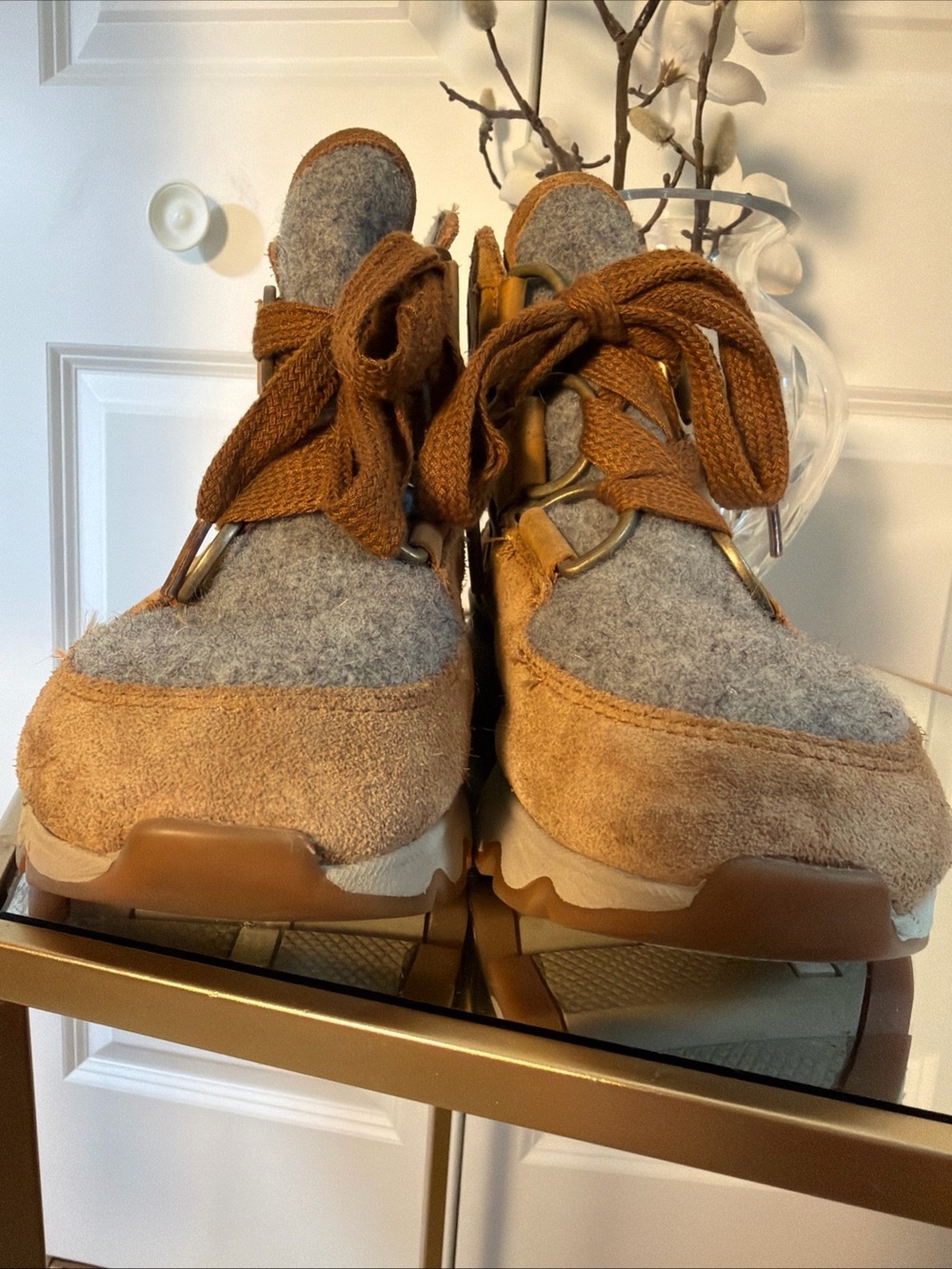 Sorel WATERPROOF Women's Tan Suede Lace-Up hiking walking Boot 7.5 - Picture 3 of 9